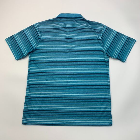 Ben Hogan Polo Shirt Mens M Medium Blue Striped Sweat Wicking Performance Golf - Picture 3 of 9